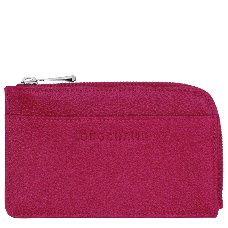 Longchamp Le Foulonné Tarjetero Cuero - Remolacha