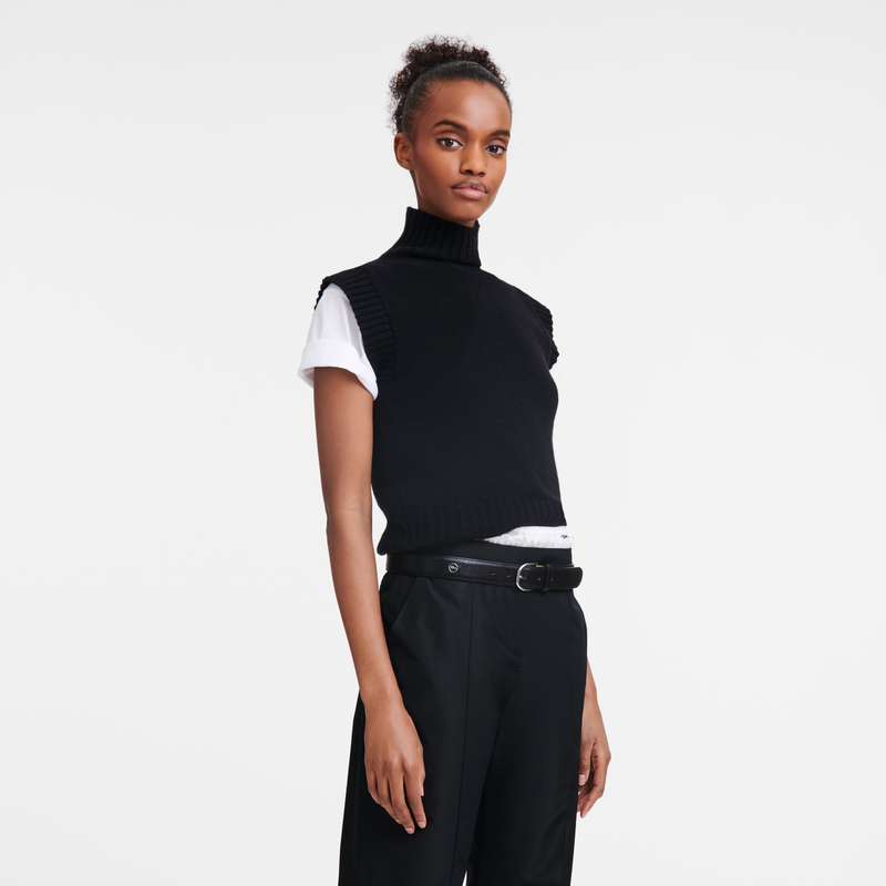 Longchamp Le Pliage Cinturón De Mujer Cuero - Negro