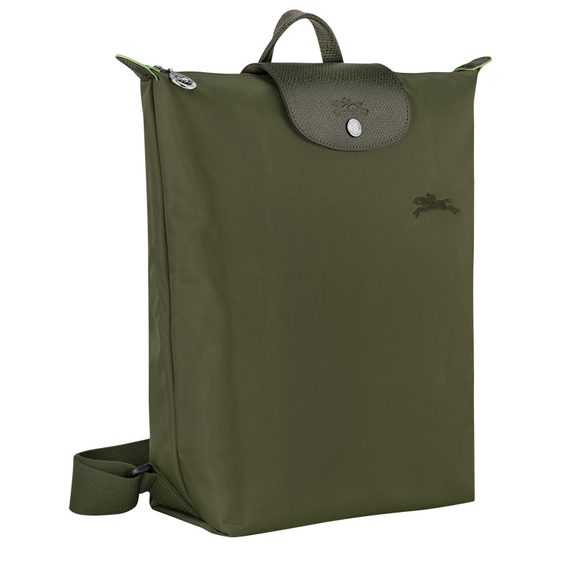 Longchamp Le Pliage Green Mochila M Tela - Bosque