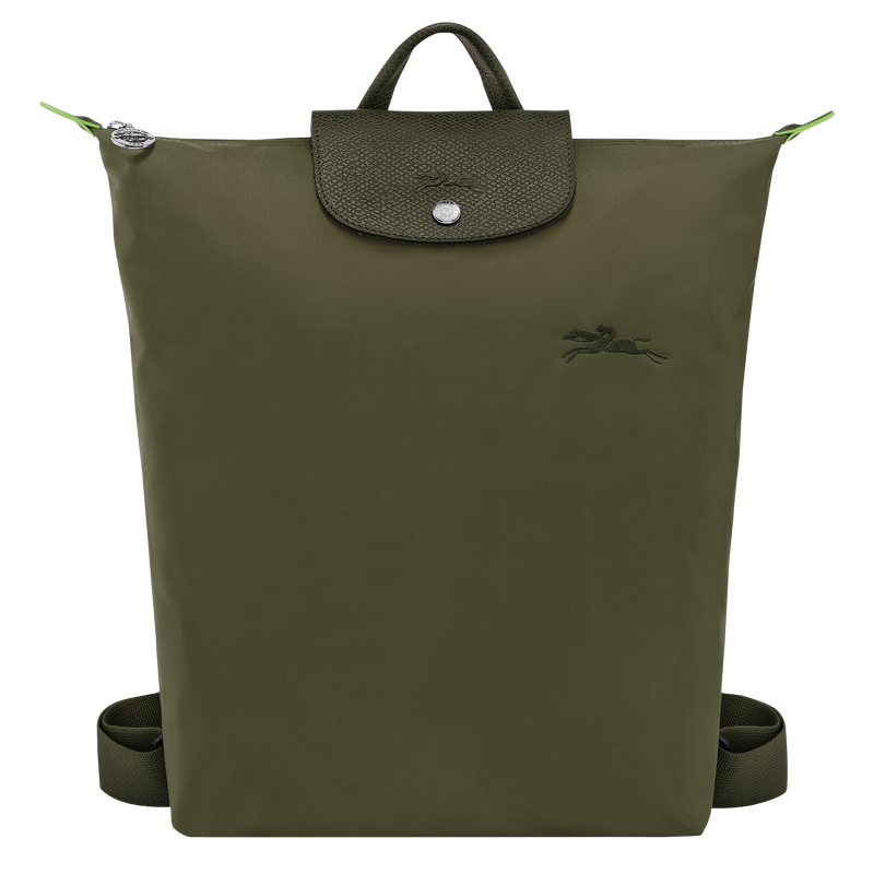 Longchamp Le Pliage Green Mochila M Tela - Bosque