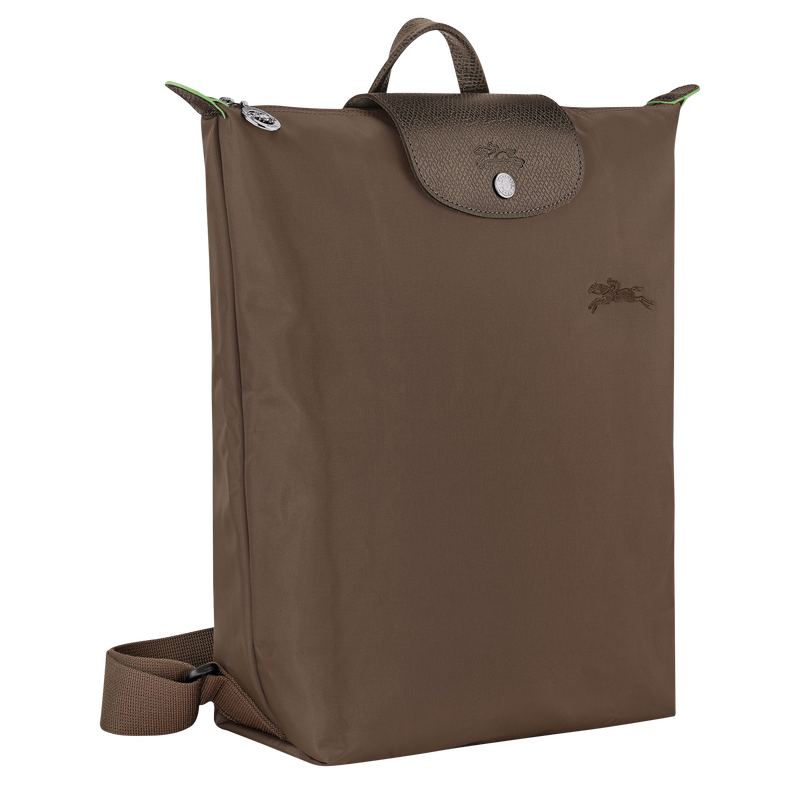 Longchamp Le Pliage Green Mochila M Tela - Tierra