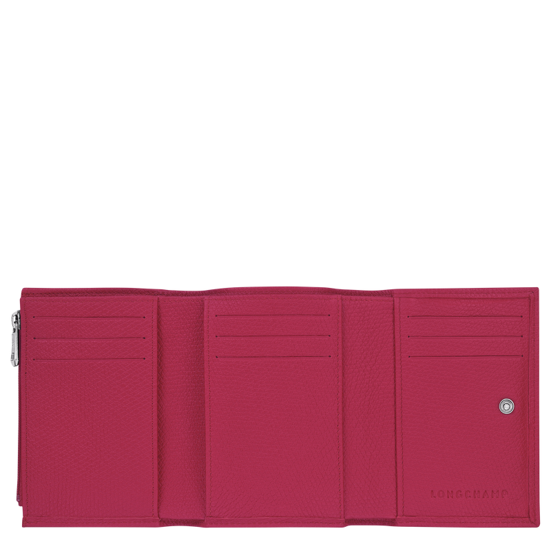 Longchamp Le Roseau Cartera Cuero - Remolacha