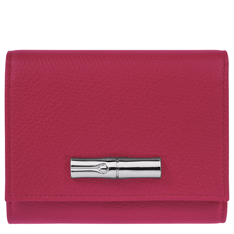 Longchamp Le Roseau Cartera Cuero - Remolacha