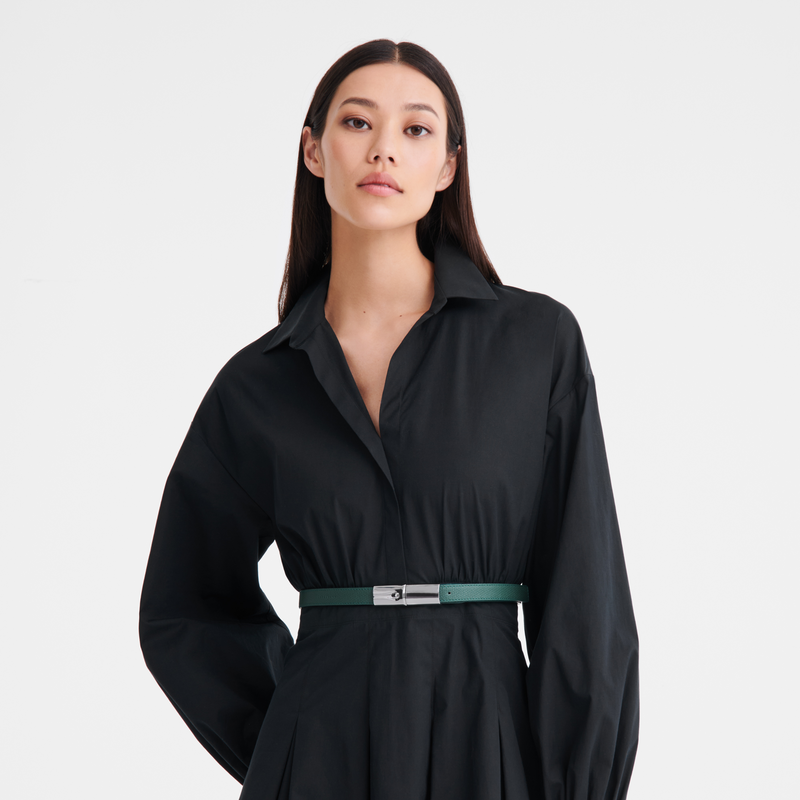 Longchamp Le Roseau Cinturón De Mujer Cuero - Cedro