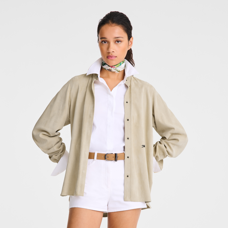 Longchamp Le Roseau Cinturón De Mujer Cuero - Nuez