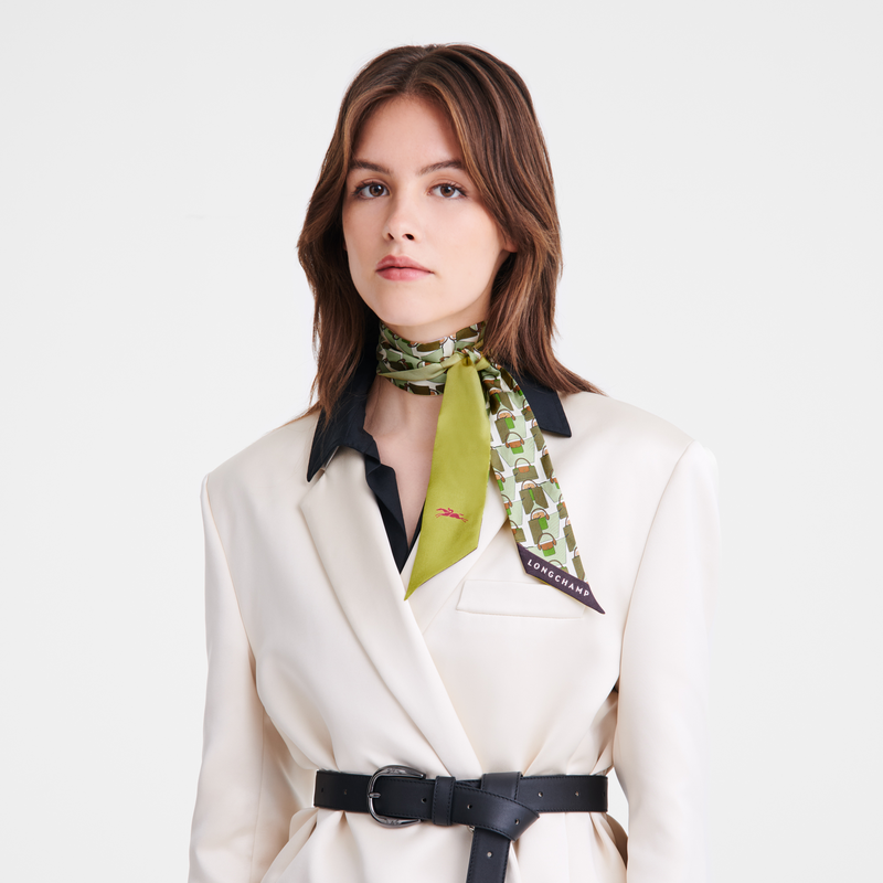 Longchamp Origami Le Pliage Banda Seda - Verde Kiwi