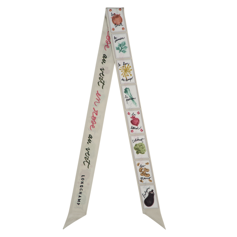 Longchamp Rosa y verde Banda Seda - Papel