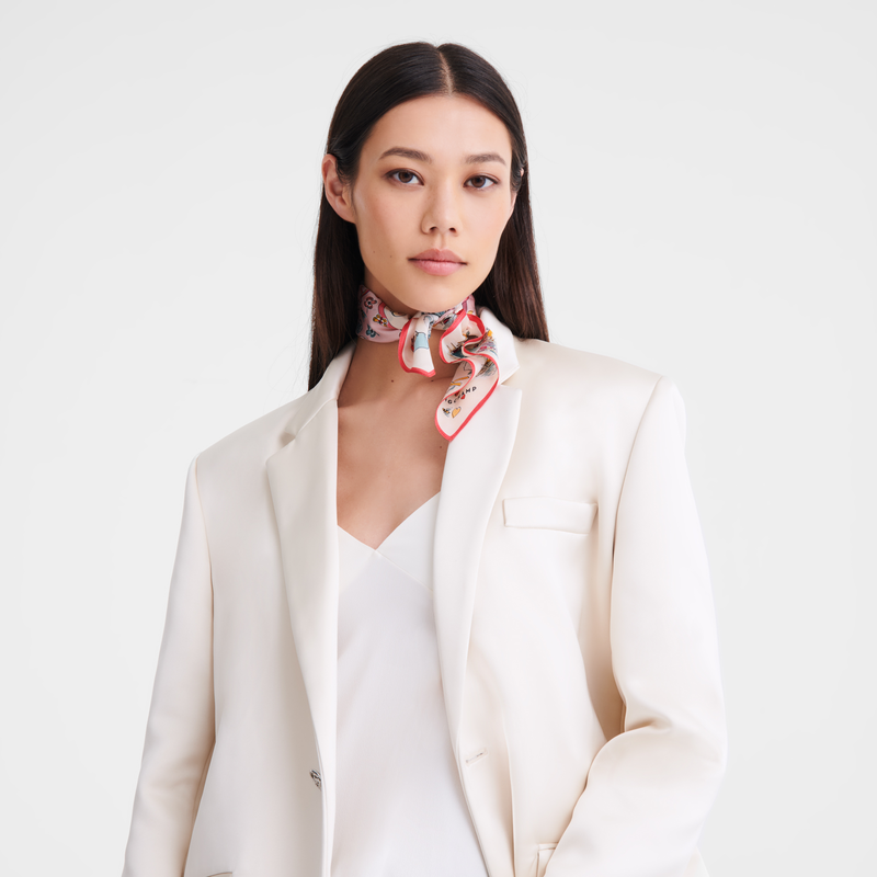 Longchamp Torre Ecuestre Pañuelo De Seda 50 Seda - Malvavisco