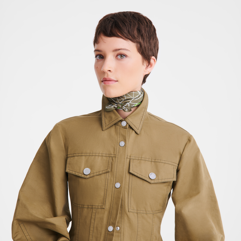 Longchamp Torre Eiffel 1948 Pañuelo De Seda 50 Seda - Alcachofa