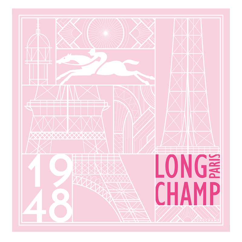 Longchamp Torre Eiffel 1948 Pañuelo de seda 50 Seda - Bailarina