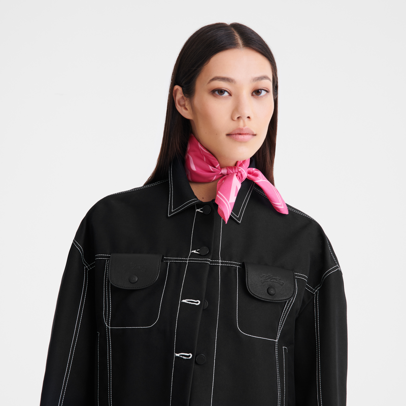 Longchamp Torre Eiffel 1948 Pañuelo De Seda 50 Seda - Rosa