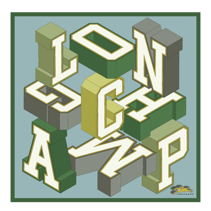 Longchamp Universidad Longchamp Pañuelo de seda 70 Seda - Verbena