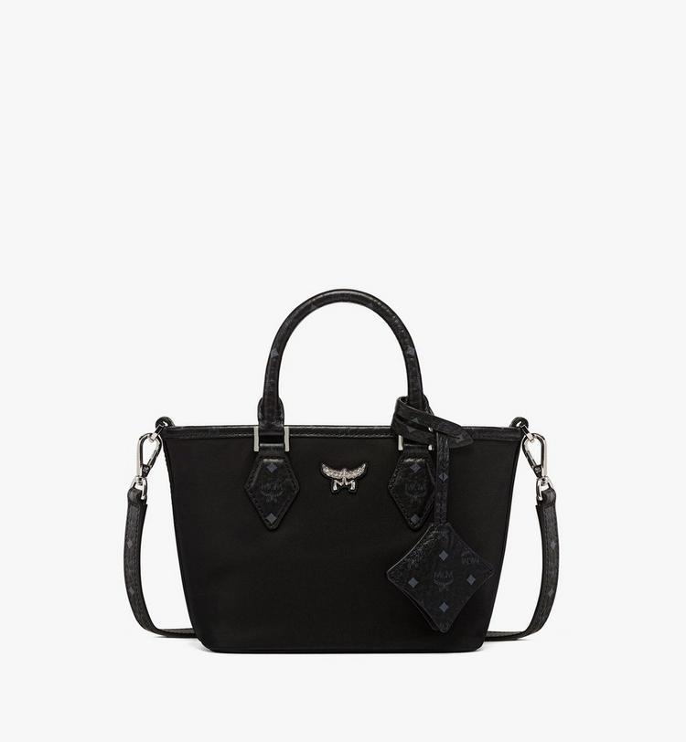 MCM Aren Shopper in Recycled Nylon and Monogram Print Leather