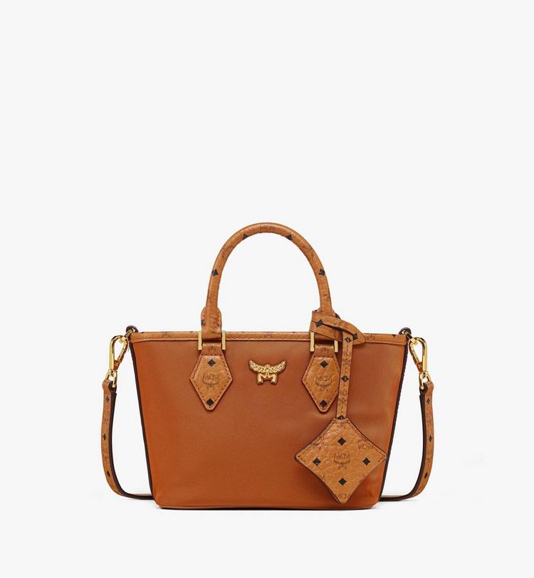 MCM Aren Shopper in Recycled Nylon and Monogram Print Leather