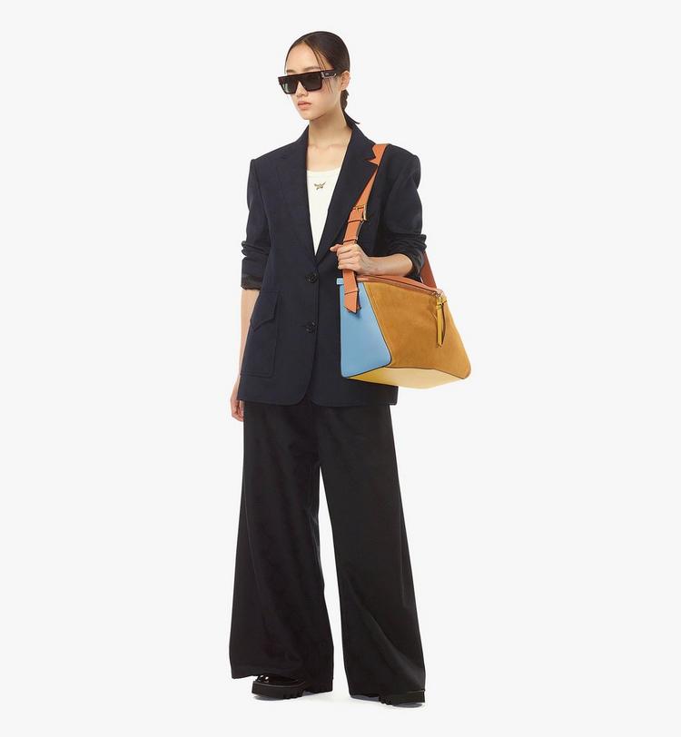 MCM Diamant 3D Shoulder Bag In Suede And Calf Leather