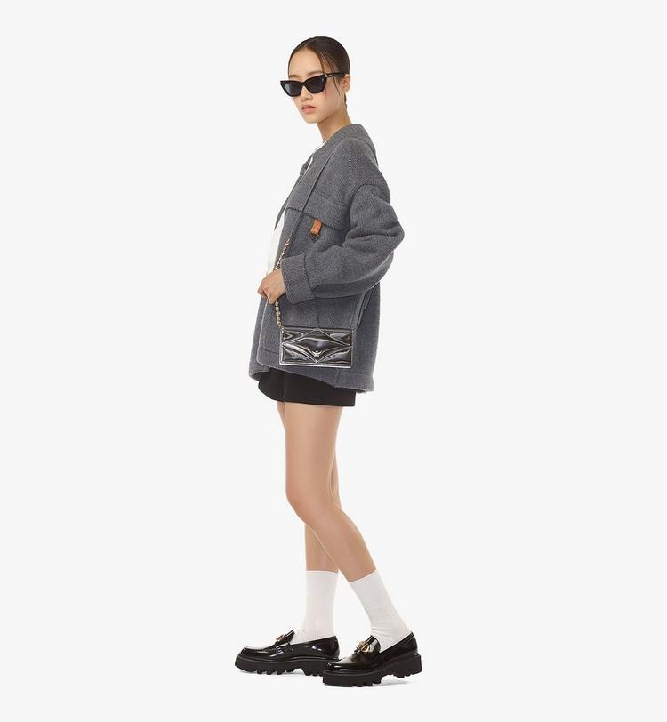 MCM Diamond Chain Wallet In Metallic Mirror Leather