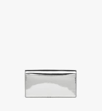 MCM Diamond Chain Wallet In Metallic Mirror Leather