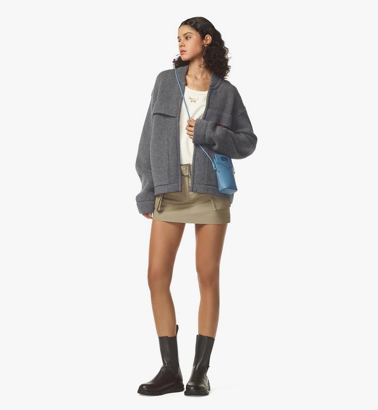 MCM Diamond Crossbody Pouch In Embossed Leather And Calfskin