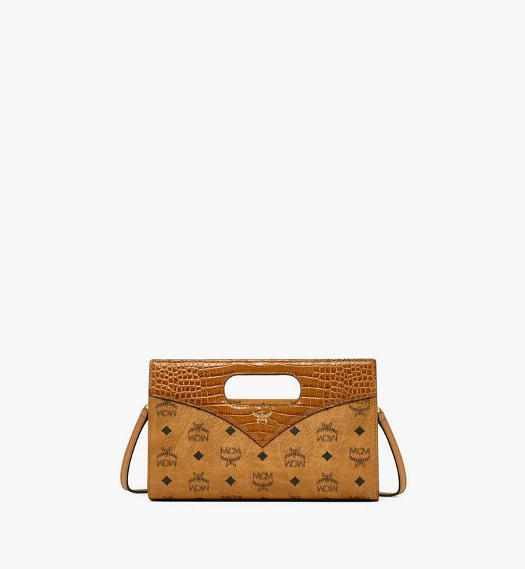 MCM Diamond Tote in Visetos and Croco-Embossed Leather