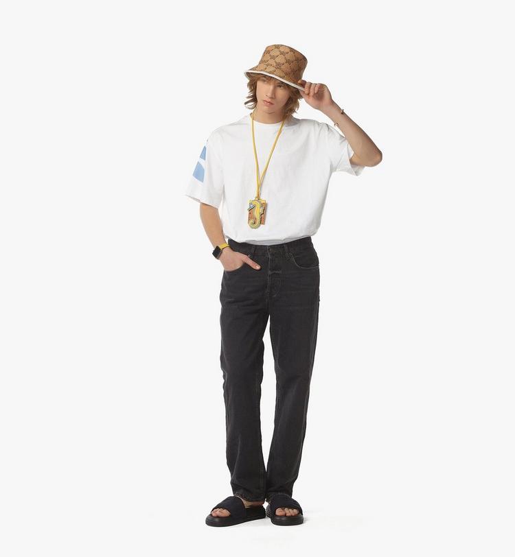 MCM Gradation Laurel Logo Print T-Shirt In Organic Cotton