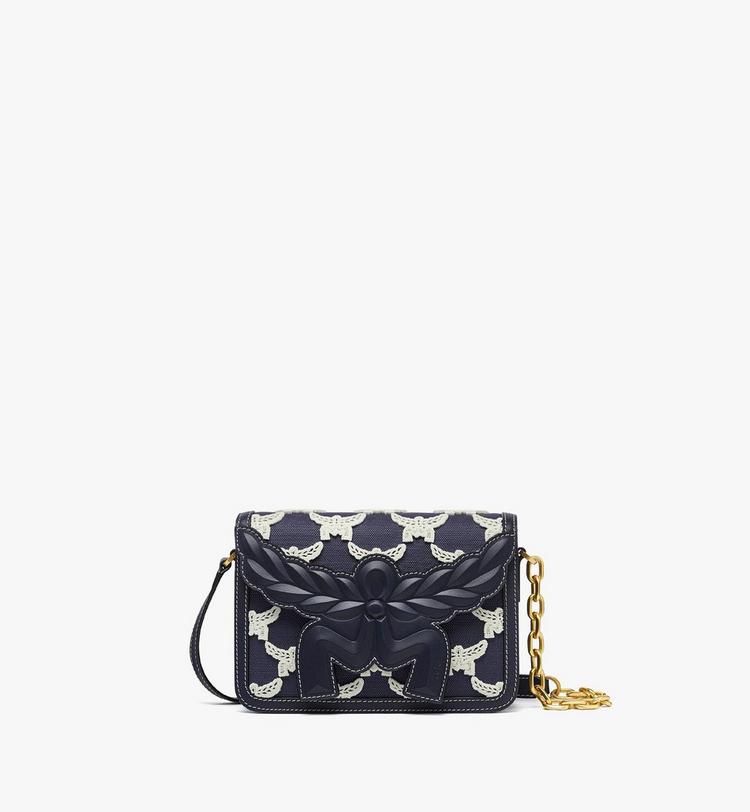 MCM Himmel Crossbody in Leather and Laurel Flocking