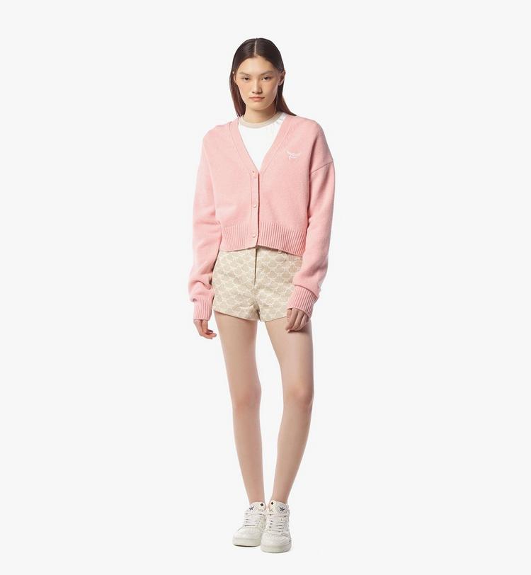 MCM Laurel Cropped Cardigan In Wool And Recycled Cashmere