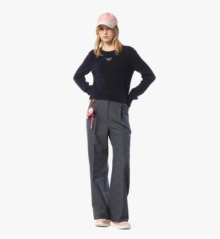 MCM Laurel Cropped Sweater In Wool And Recycled Cashmere