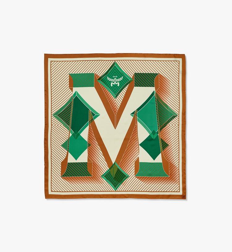 MCM Abstract Logo Scarf In Organic Silk