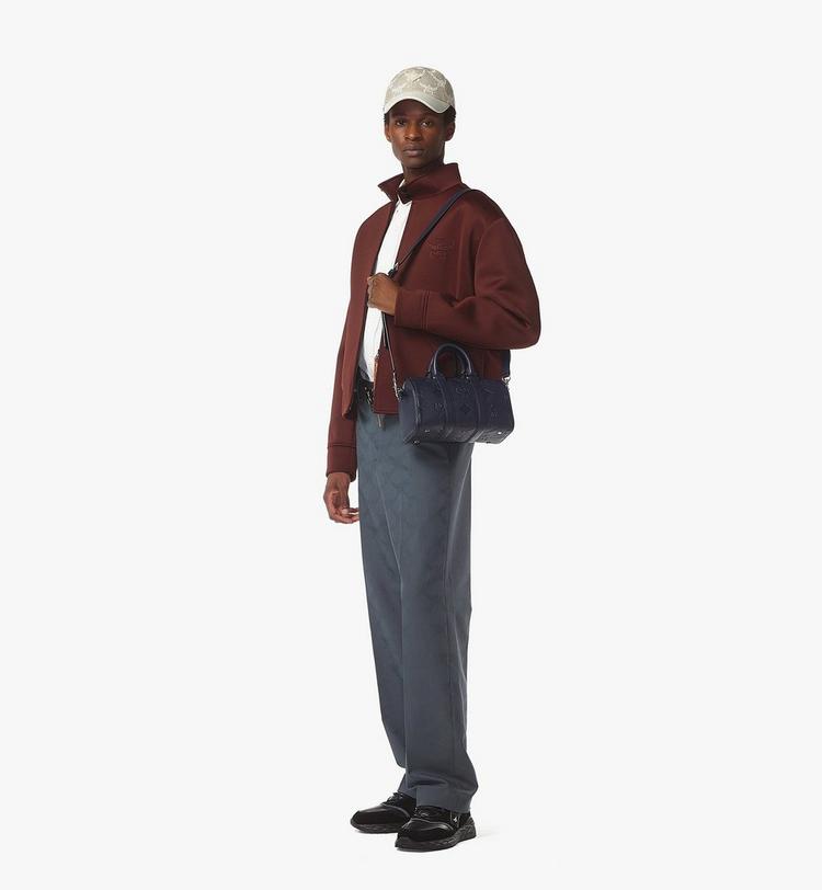 MCM Aren Boston Bag In Maxi Monogram Leather