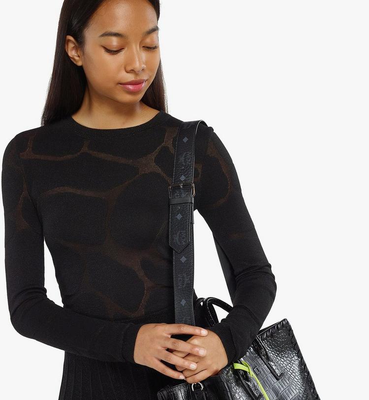 MCM Aren Buckle Shoulder Strap In Visetos