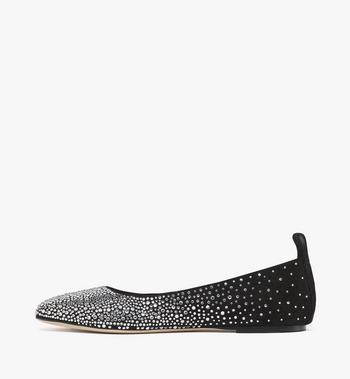 MCM Ballerina Shoes In Gradation Crystal Suede