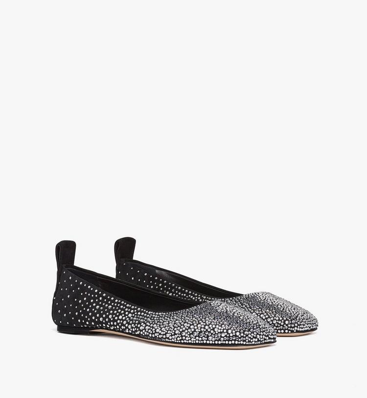MCM Ballerina Shoes in Gradation Crystal Suede