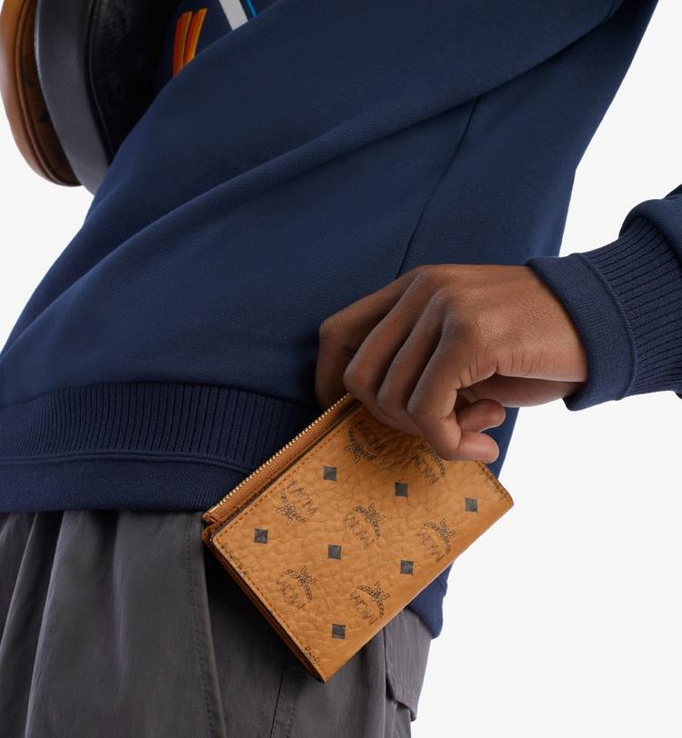 MCM Bifold Zip Card Wallet In Visetos