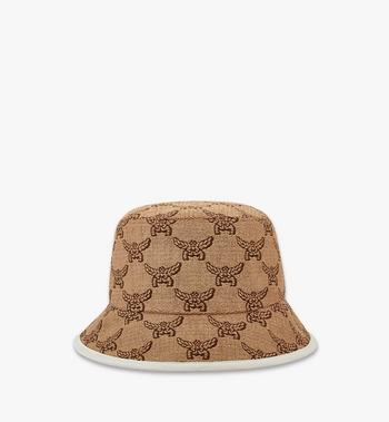 MCM Bucket Hat In Lauretos Raffia Jacquard