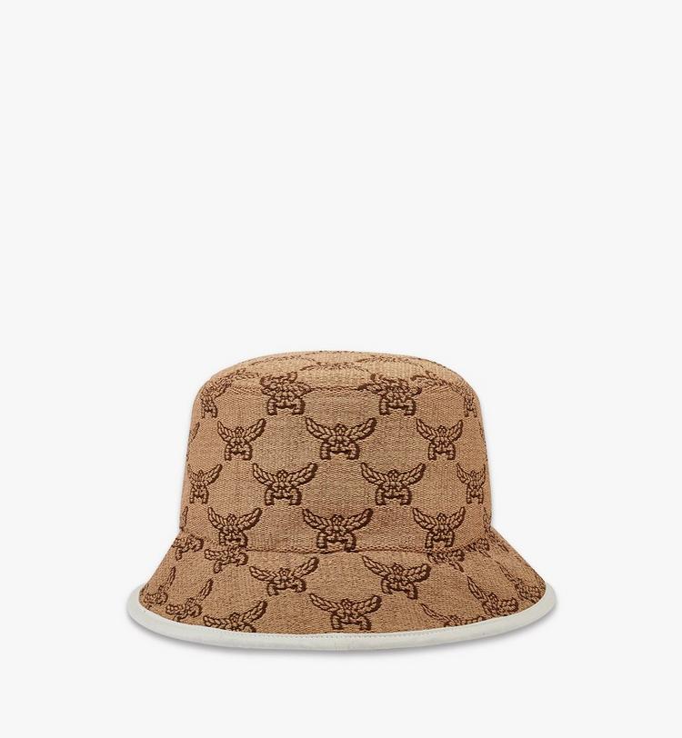 MCM Bucket Hat in Lauretos Raffia Jacquard