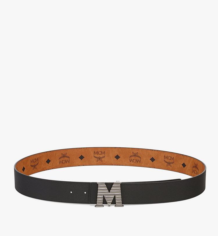 MCM Claus Fluted M Belt 1.5” in Embossed Leather