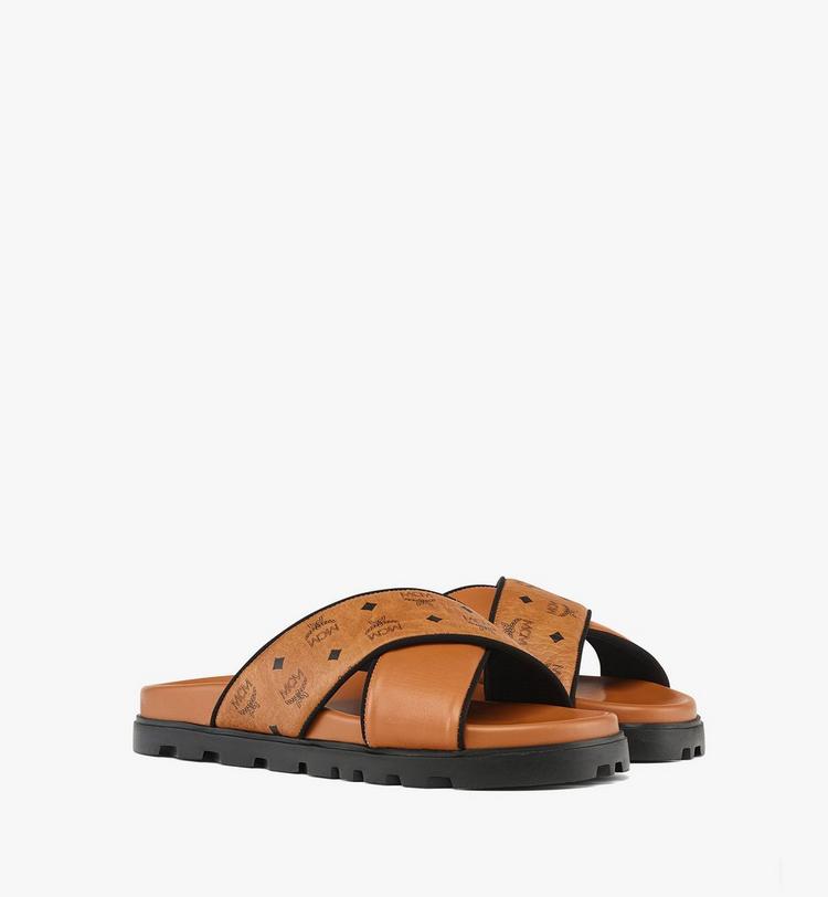 MCM Cross Sandal in VIsetos Leather Mix