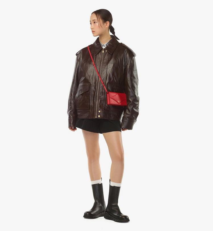 MCM Diamond Chain Wallet In Calf Leather