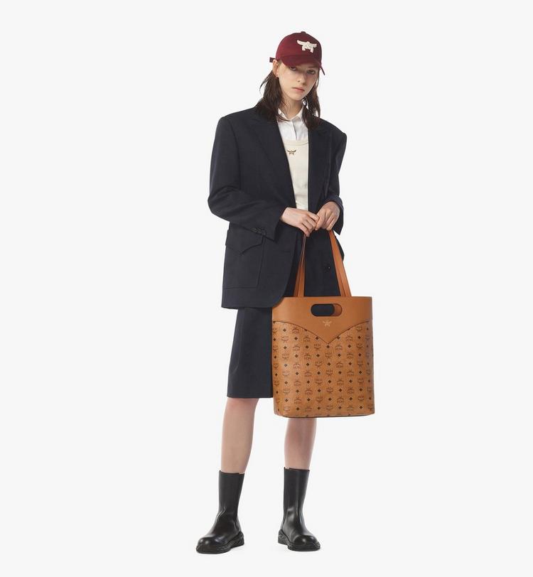 MCM Diamond Tote In Visetos Leather Mix