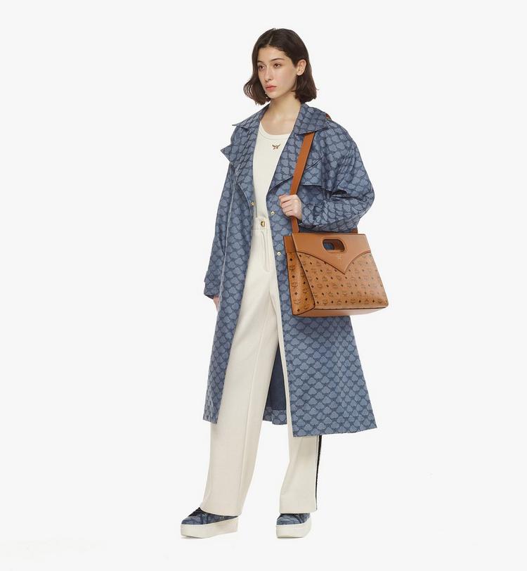 MCM Diamond Tote In Visetos Leather Mix