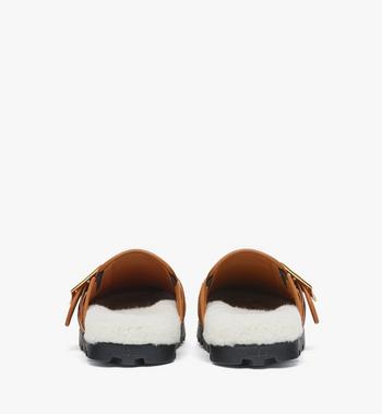 MCM Flat Mule In Visetos And Shearling