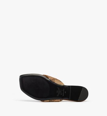 MCM Flat Sandals In Lauretos Raffia Jacquard