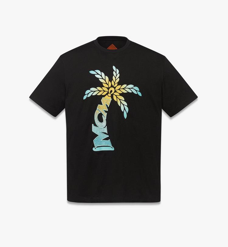 MCM Gradation Palm Logo T-Shirt in Organic Cotton