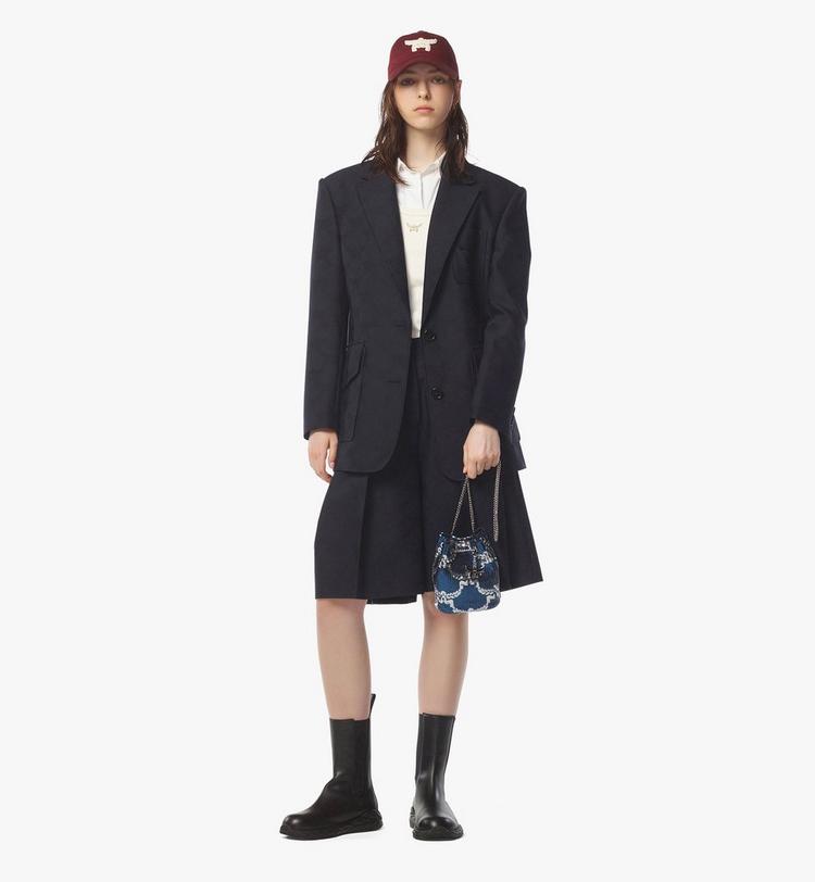 MCM Himmel Bucket Bag In Sequin Monogram Leather