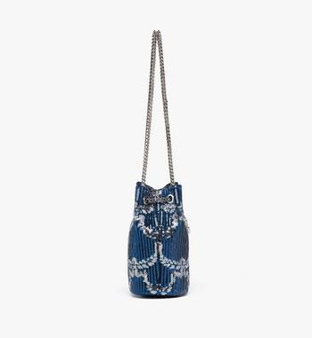 MCM Himmel Bucket Bag In Sequin Monogram Leather