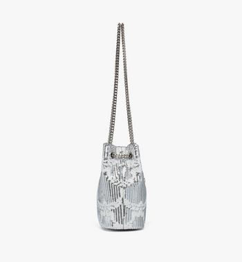 MCM Himmel Bucket Bag In Sequin Monogram Leather
