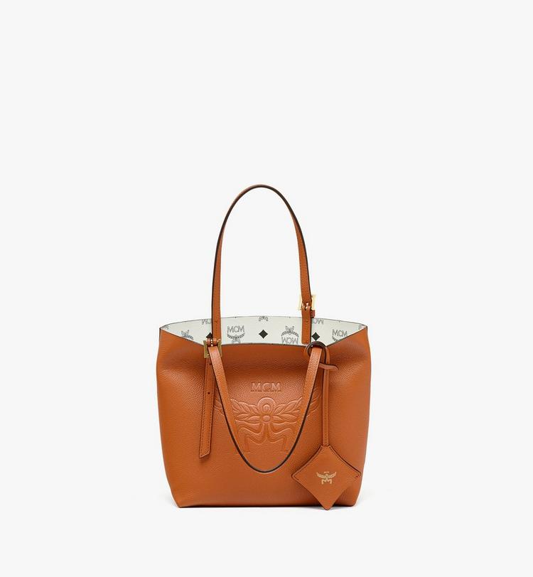 MCM Himmel Shopper in Embossed Logo Leather