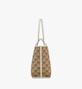 MCM Himmel Shopper In Lauretos Raffia Jacquard