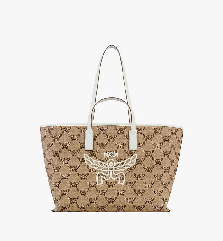 MCM Himmel Shopper in Lauretos Raffia Jacquard