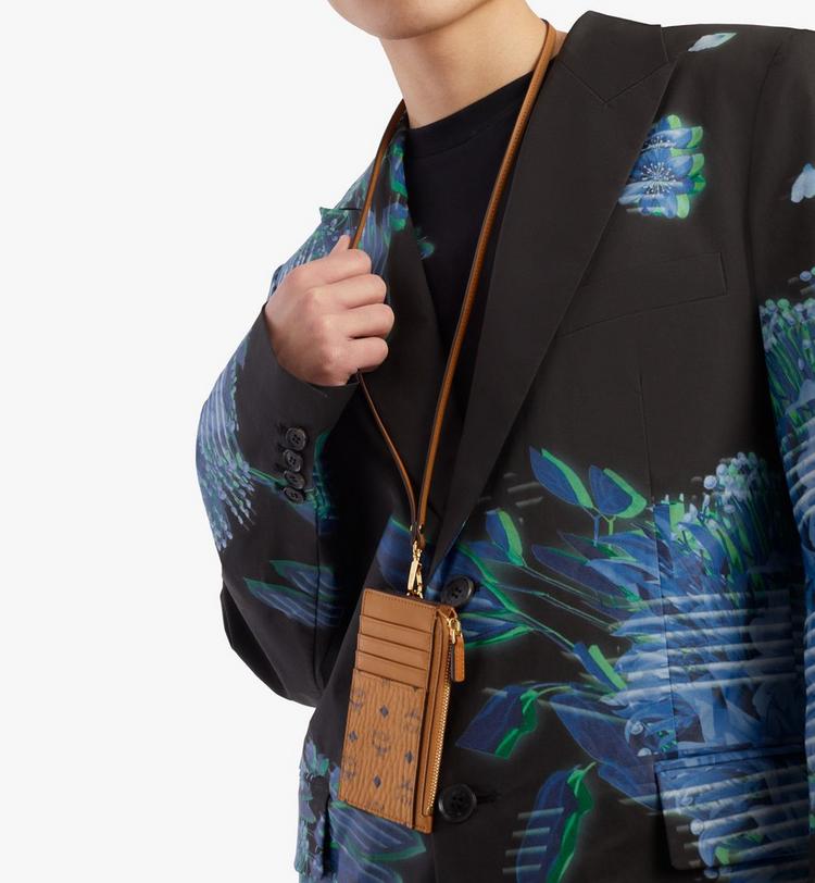MCM Lanyard Card Holder In Visetos Original
